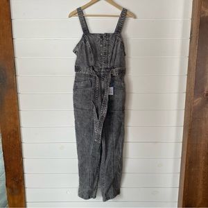 Women’s Black Acid-Wash Overalls. Size 6. Brand New